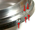 Aluminum ring damaged