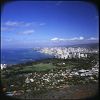 Waikiki from Diamond Head (with vignetting)
